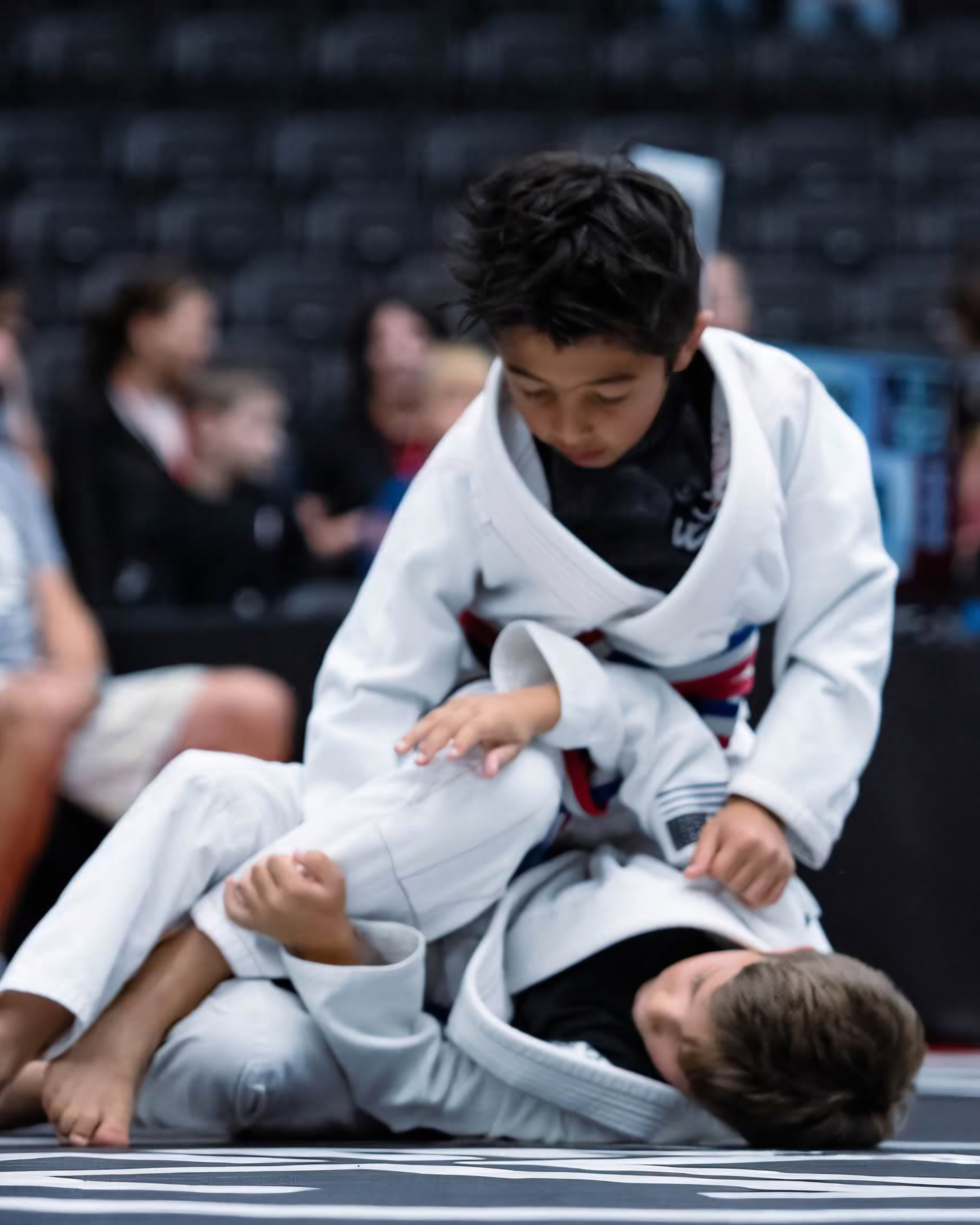 Young grappler in competition