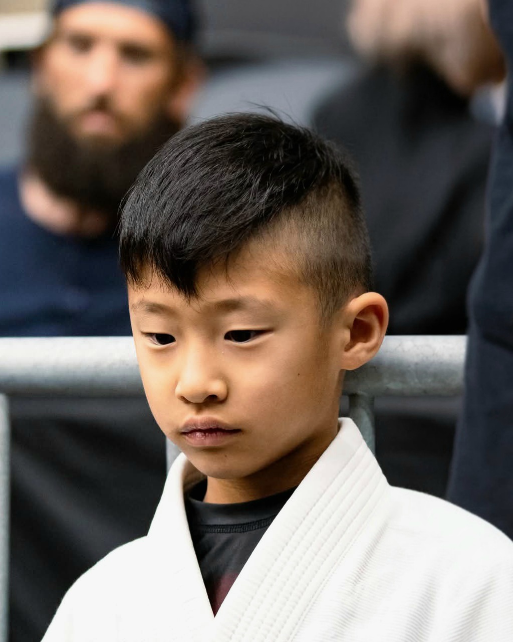 Young jiu jitsu athlete preparing for competition